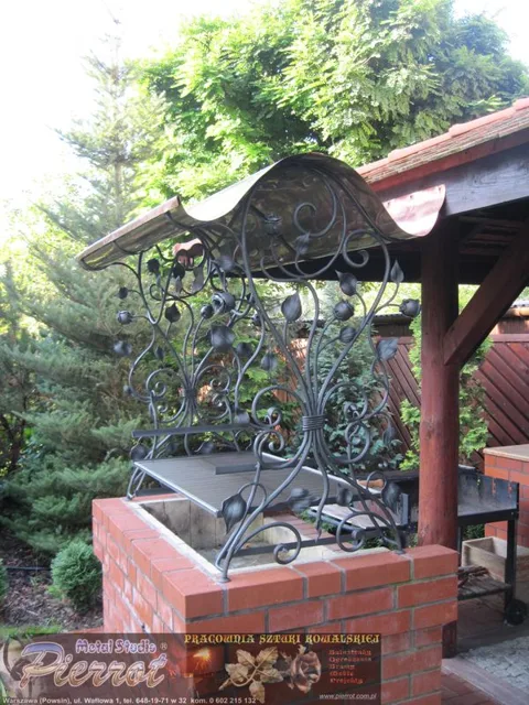 Aranżacja wnętrza — Elementy kute, realizacja PIERROT Metal Studio